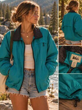 Vintage 90s REI Teal Windbreaker Jacket Gorpcore Outdoor Retro Unisex